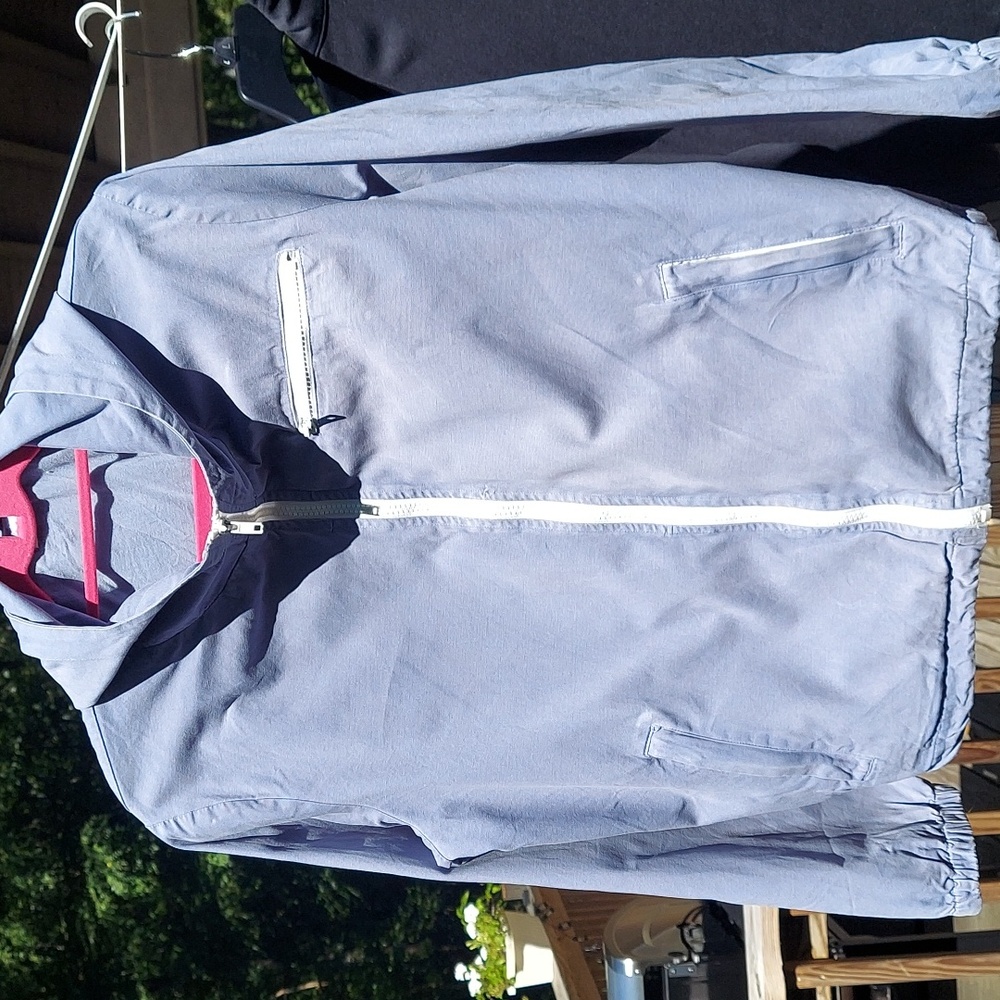 John Galt Zip-up Bomber Hoodie Blue Jacket Sz S